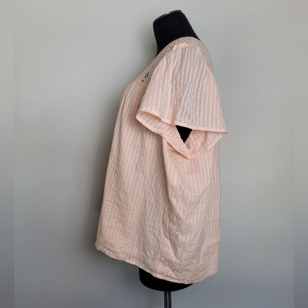 Ella Moss Pink Blouse Top Plus Size XXL Lace Cottagecore Flounce Romantic Girly - Picture 3 of 12